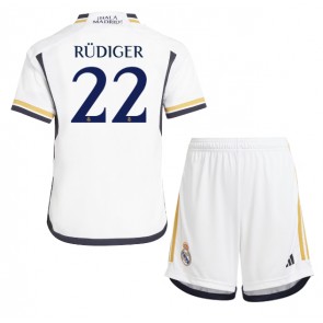 Maillot de foot Real Madrid Antonio Rudiger #22 Domicile enfant 2023-24 Manches Courte (+ pantalon court)